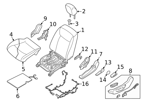 Driver Seat Components for 2018 Nissan LEAF #0