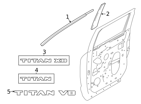 Exterior Trim - Front Door for 2024 Nissan TITAN #0