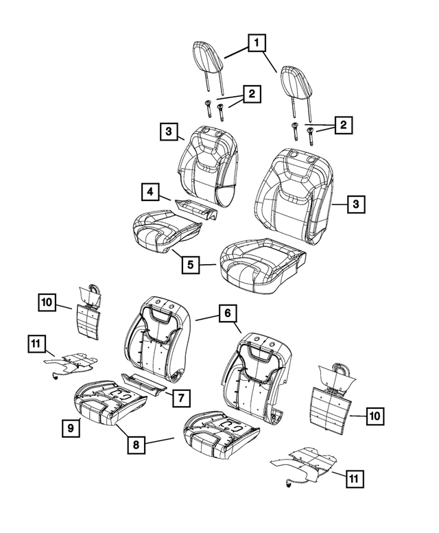68297944AA - Interior Trim: Seat Back Foam, Right for Mopar Image image