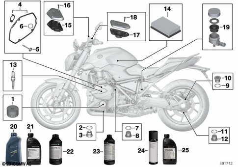 Engine Oil / Maintenance Service for 2025 BMW-Motorrad R 1250 RS #0