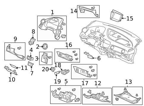 Instrument Panel Components for 2010 Honda Insight #0