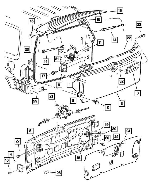 52850558AB - Body Sheet Metal Except Doors: Liftgate Hinge, Upper for Mopar Image