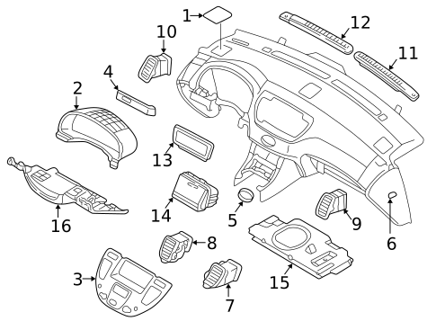 Instrument Panel Components for 2002 INFINITI Q45 #0