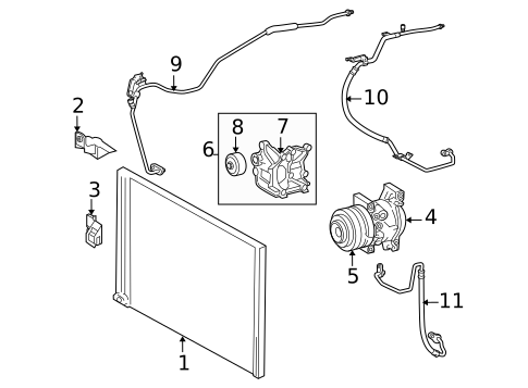 Condenser, Compressor & Lines for 2006 Toyota Tacoma #0