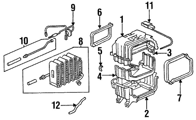 80205SV4A00 - : Genuine Honda A/C Evaporator Core Case Insulator, Upper - 80205-SV4-A00 for Honda Image