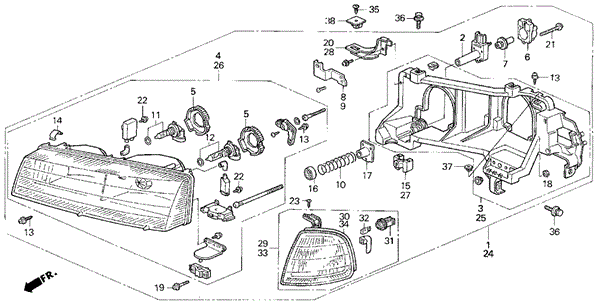 Headlight for 1993 Honda Prelude #0