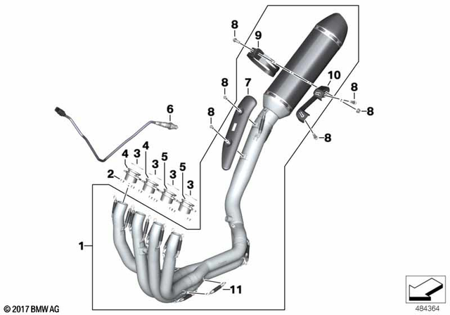 18217676551 - Exhaust System: Securing Nut - M7-10 for BMW-Motorrad Image