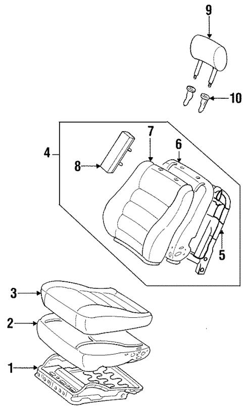 Front Seat Components for 1998 Chevrolet Prizm #0