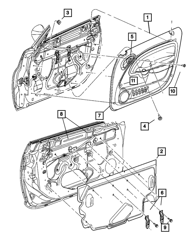 XC891DAAC - Interior Trim: Door Trim Front Panel, Left for Mopar Image