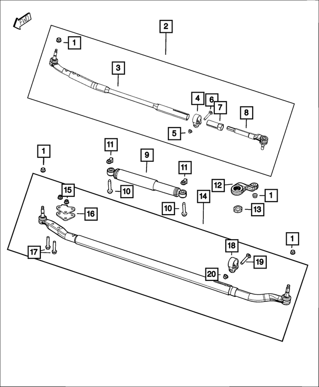 68383343AA - Steering: Drag Link Outer Socket for Mopar Image