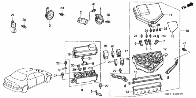 Control Unit - Engine Room for 1997 Acura TL #0