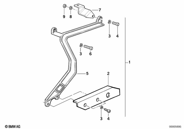 46542316148 - Frame and Mounting Parts: Adaptor Right -  for BMW-Motorrad Image