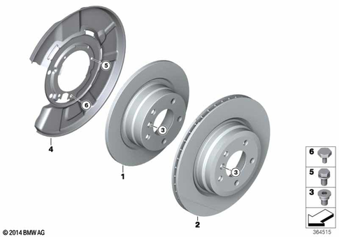 Rear Wheel Brake / Brake Disc for 2009 BMW 335d #0