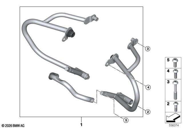 77141755649 - : Kit Engine Protection Bar Silver for BMW-Motorrad Image