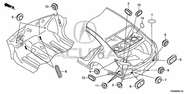 Grommet (RR.) for 2012 Acura TL #0