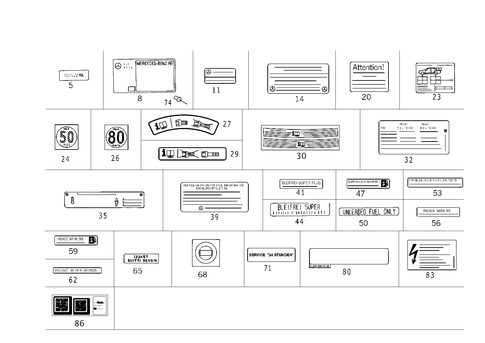 Type Plate, Guide Signs for 2003 Mercedes-Benz CLK430 #0