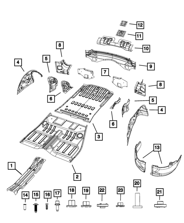 68039035AB - Body Sheet Metal Except Doors: Shock Mounting Bracket Reinforcement, Left for Mopar Image
