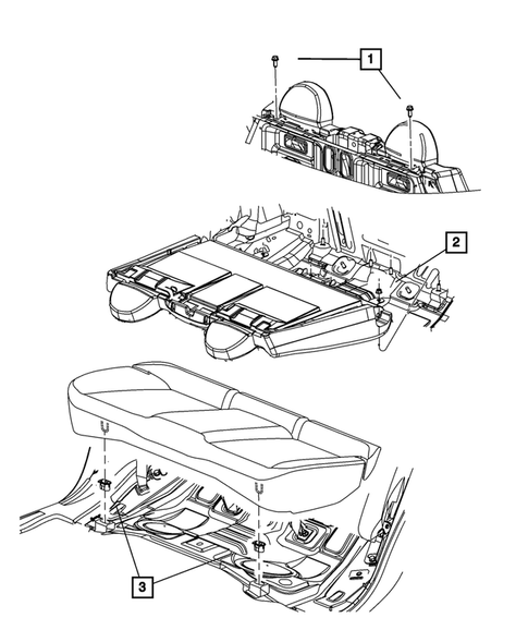 Rear Seats - Second Row - Adjusters, Recliners, Shields and Risers for 2010 Chrysler Sebring #1