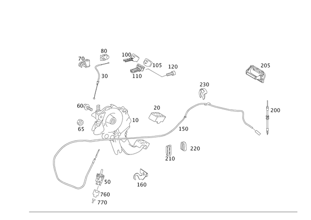 251420238564 - : Brake Cable for Mercedes-Benz: R320, R350, R500 Image