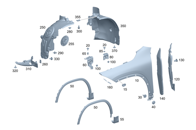 2478801310 - Bumper/Fender/Hood: Cover, Bumper Area for Mercedes-Benz: GLA250, GLA35 AMG, GLA45 AMG Image image