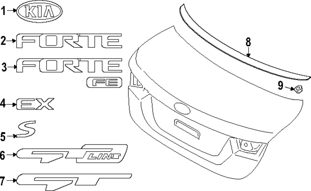 GENUINE Kia Front Hood Logo Emblem – 22-23 Kia Forte Cerato K3 – OEM 86300M6EA0 – Korea