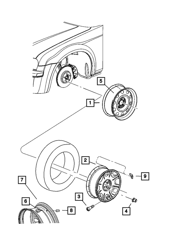 4782466AD - Wheels, Covers and Jacks: Steel Wheel for Chrysler: 300 | Dodge: Challenger, Charger, Magnum Image