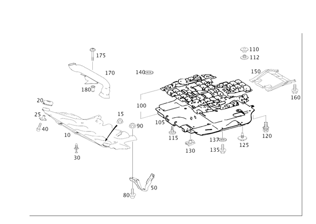 1645201670 - Chassis Sheet Metal/Air Intake: Under Ride Protection for Mercedes-Benz: GL320, GL550, ML320, ML350, ML450, ML500, ML550, ML63 AMG Image image