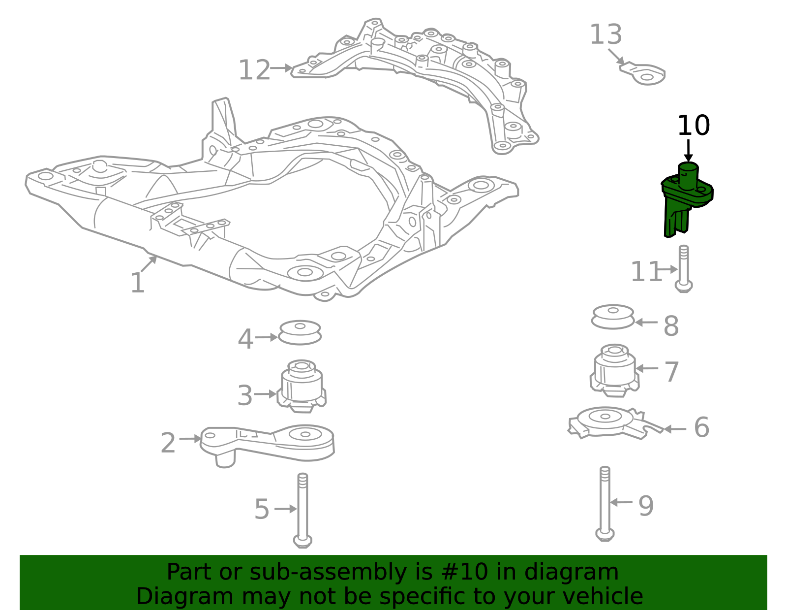 50285-SDA-A01 - 2003-2012 Honda Accord - Rubber L Front Sub-Frame