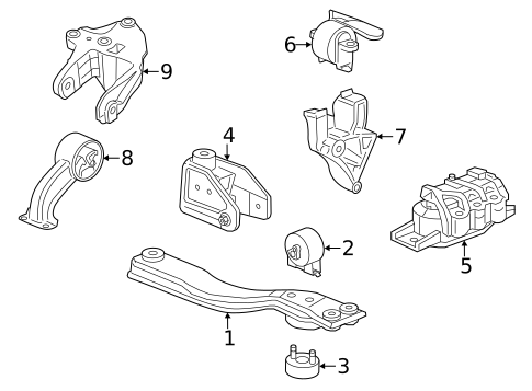 Engine & Trans Mounting for 2017 Dodge Journey #1