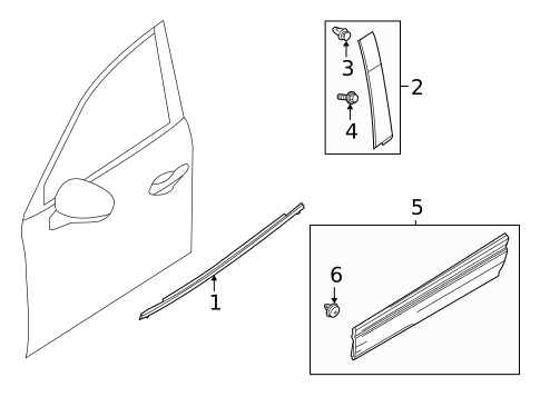 Exterior Trim - Front Door for 2023 Mazda MX-30 EV #0