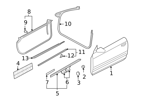 Door & Components for 2004 Audi A4 Quattro #2
