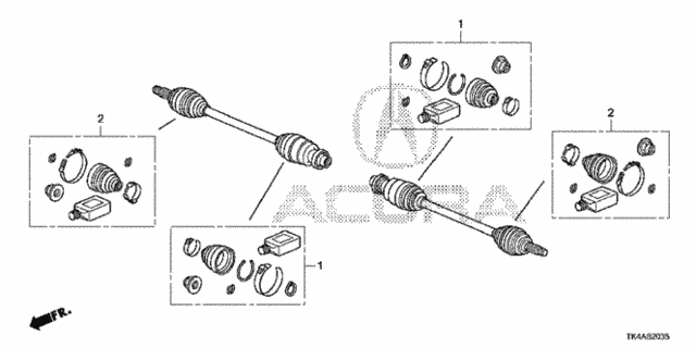 Rear Driveshaft Set Short Parts for 2013 Acura TL #0