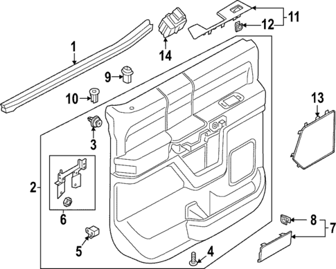 Interior Trim - Rear Door for 2023 Ford F-150 Lightning #0