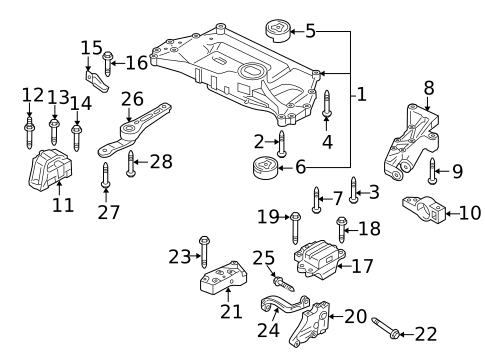 Engine & Trans Mounting for 2012 Volkswagen Golf #0