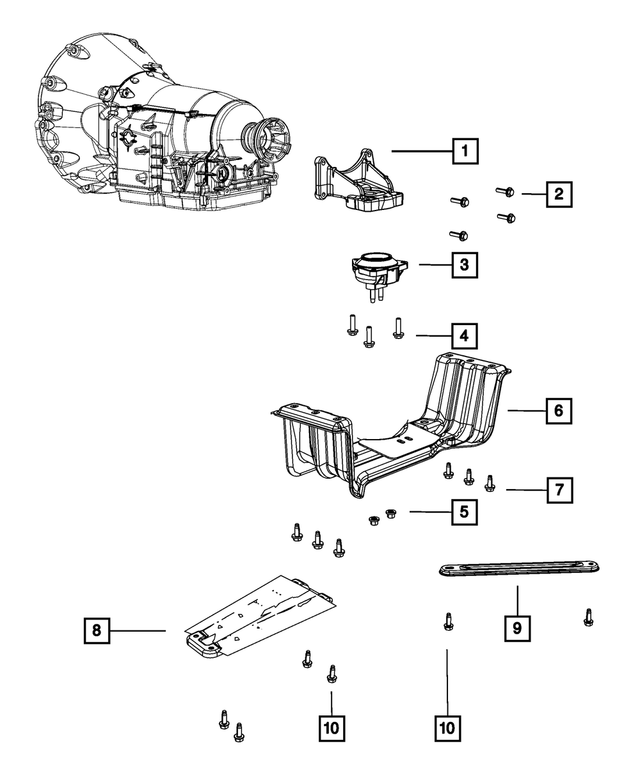 « 6101959 – NAG1; W5A580; 5-Speed; Automatic Transmission : Tête Hexagonale Vis Et Rondelle, Montage pour Mopar Image »