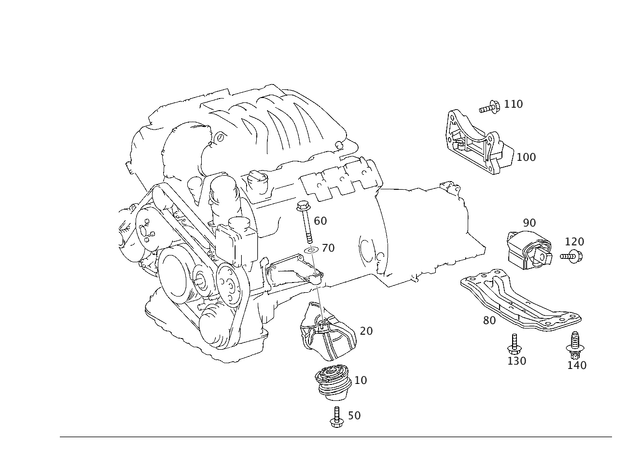 2029902201 - Engine Suspension: Hexagonal Head Screw for Mercedes-Benz Image image
