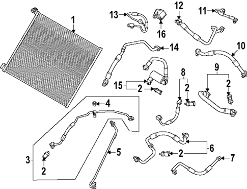 Condenser, Compressor & Lines for 2024 Porsche Macan #1