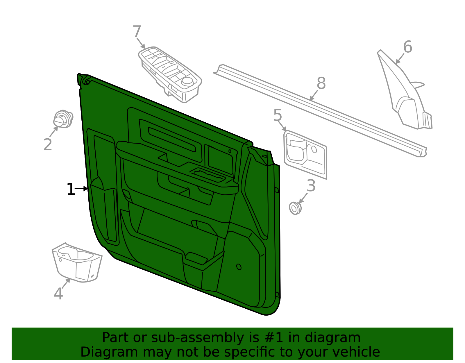 2013-2018 Ram 1500 Door Trim Panel 1VZ371X9AG | Mopar Parts Canada