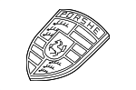 9P1853601 - Body: Emblem for Porsche: 718 Boxster, 718 Cayman, 718 Spyder, 911, Boxster, Cayenne, Cayman, Macan, Panamera, Taycan Image
