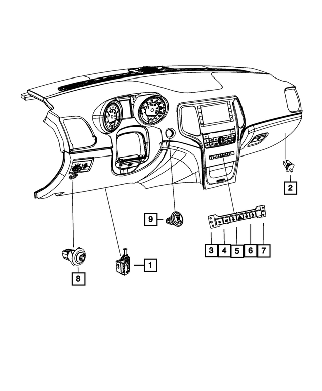 56046296AA - Electrical: 4 Gang Switch for Mopar Image