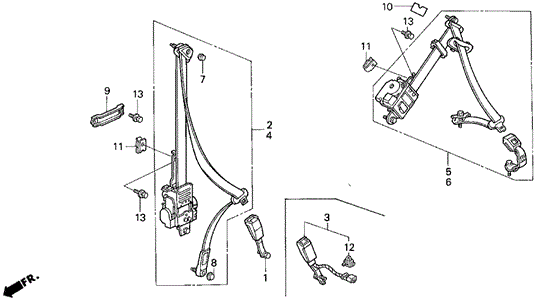 Seat Belt for 1995 Honda Prelude #0
