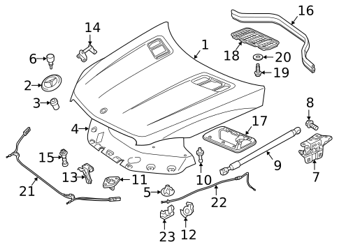 Hood & Components for 2016 Mercedes-Benz GLE 450 AMG&reg; #2