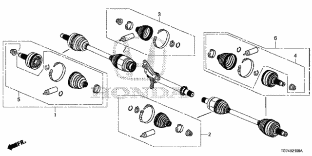 Front Driveshaft Set Short Parts (2) for 2016 Honda Pilot #0