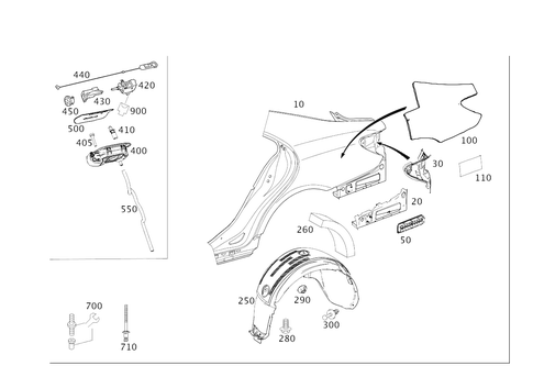 Rear Fender for 2012 Mercedes-Benz CLS63 AMG #0