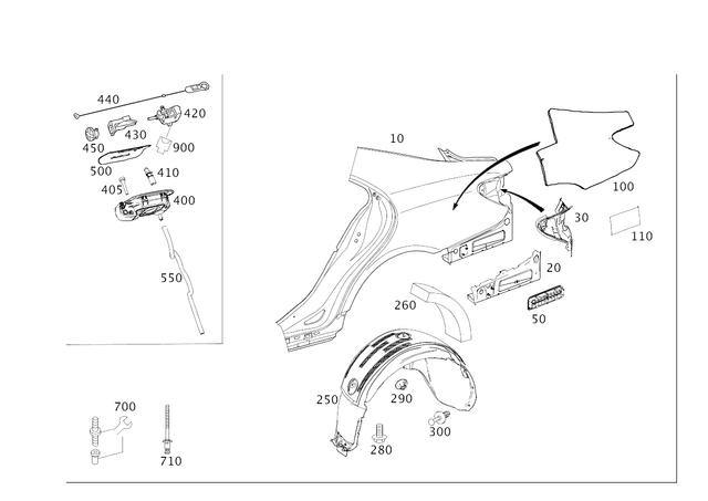 2186822700 - Side Panels: Dampening, Side Wall for Mercedes-Benz Image image
