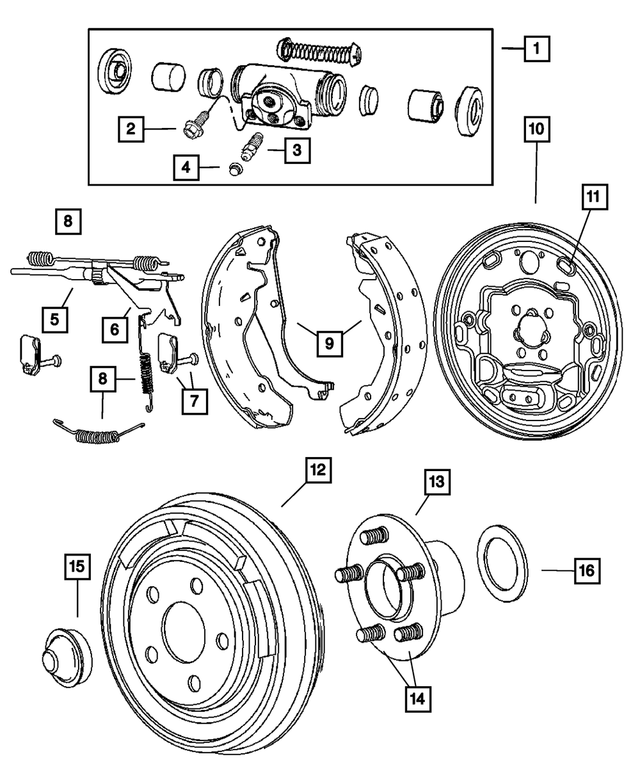 5140708AA - Service Brakes: Wheel Cylinder for Mopar Image