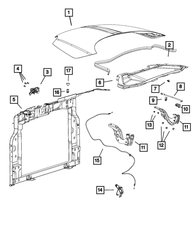 68070042AB - Body Sheet Metal Except Doors: Cowl Screen To Hood Inner Panel Seal for Mopar Image
