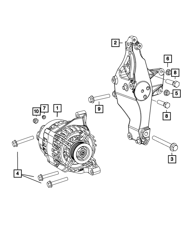 4627586AC - Electrical: Alternator And Compressor Bracket for Mopar Image image