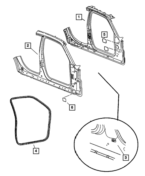 Aperture Panel and Pillar Supports for 2008 Chrysler 300 #3