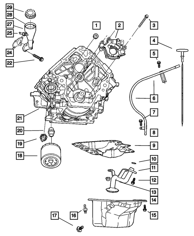 6100932 - Engine 3.7L Six Cylinder: Hex Bolt, Mounting for Mopar Image